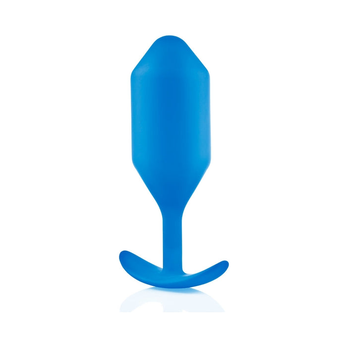b-Vibe Snug Plug 5 Weighted Silicone Anal Plug Blue
