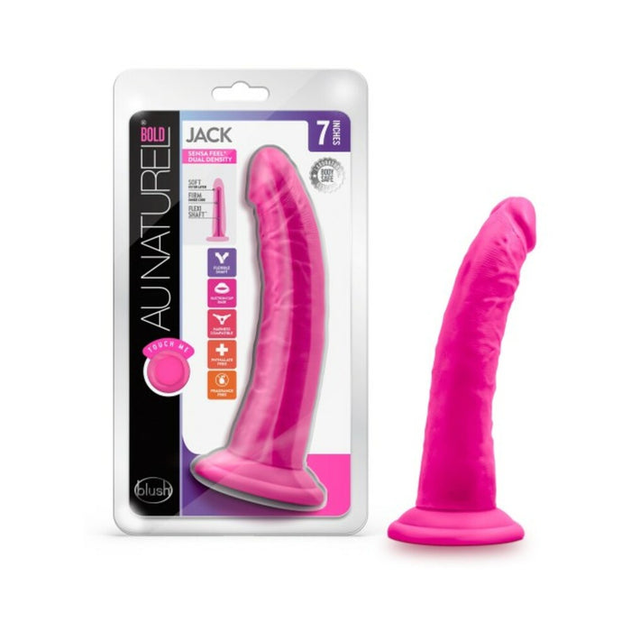 Blush Au Naturel Bold Jack 7 in. Posable Dual Density Dildo with Suction Cup Pink
