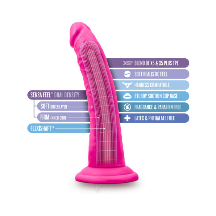 Blush Au Naturel Bold Jack 7 in. Posable Dual Density Dildo with Suction Cup Pink