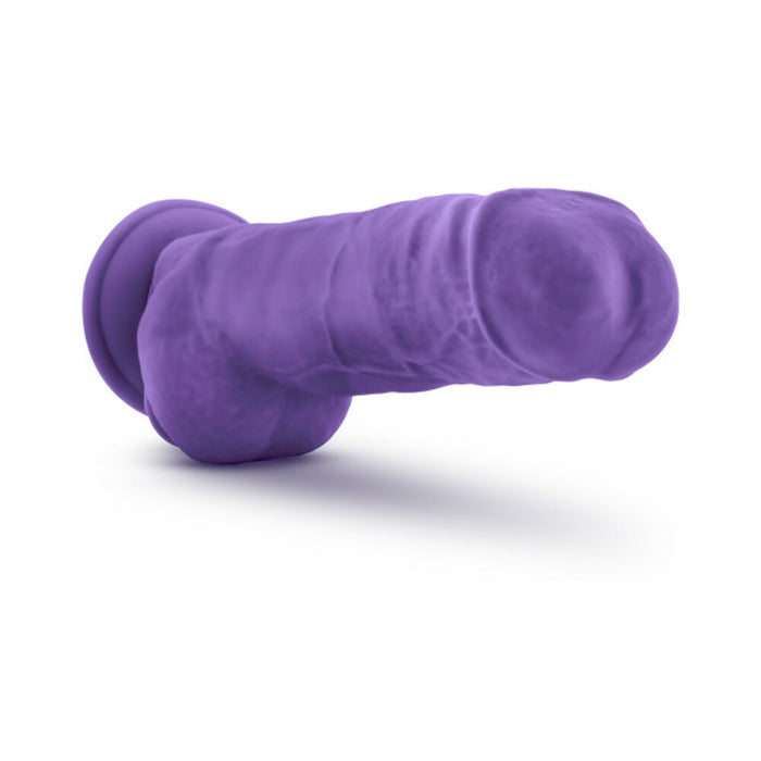Blush Au Naturel Bold Big Boy 10 in. Posable Dual Density Dildo with Balls & Suction Cup Purple