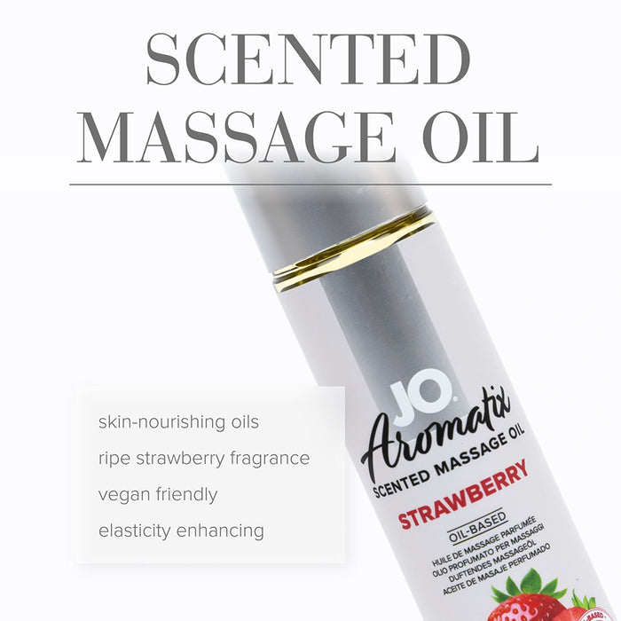JO Aromatix Strawberry Scented Massage Oil 4 oz.