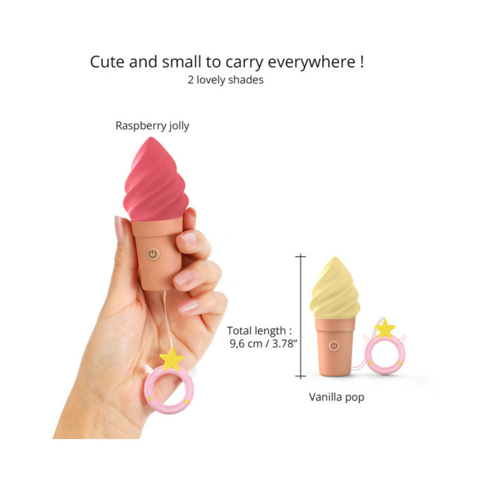 Love to Love Cand'Ice Raspberry Jolly Rechargeable Silicone Ice Cream Vibrator Raspberry