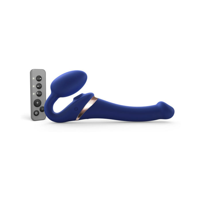 Strap-On-Me Rechargeable Remote-Controlled Multi Orgasm Bendable Strap-On Night Blue S