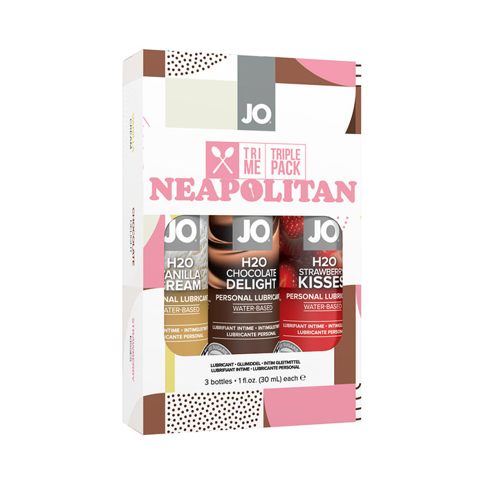 JO Tri Me Triple Pack Neapolitan Flavored Water-Based Lubricant 3-Pack