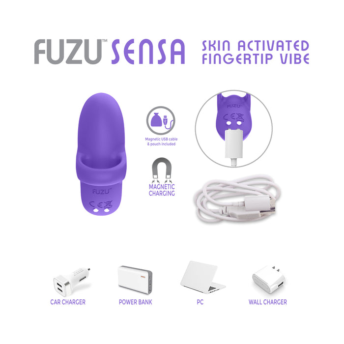 Fuzu Sensa Rechargeable Skin-Activated Fingertip Vibe Purple