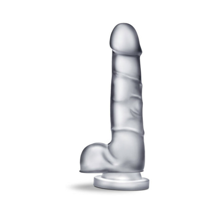 Blush B Yours Diamond Quartz 7 in. Dildo with Balls & Suction Cup Clear
