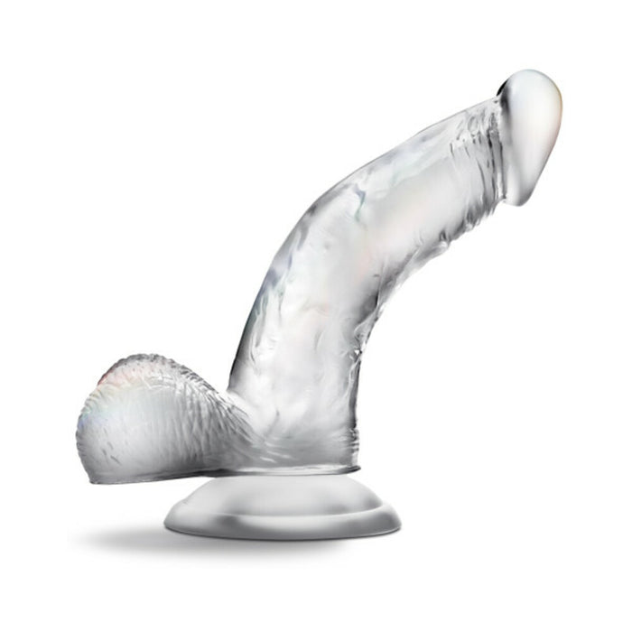 Blush B Yours Diamond Sparkle 6 in. Dildo with Balls & Suction Cup Clear