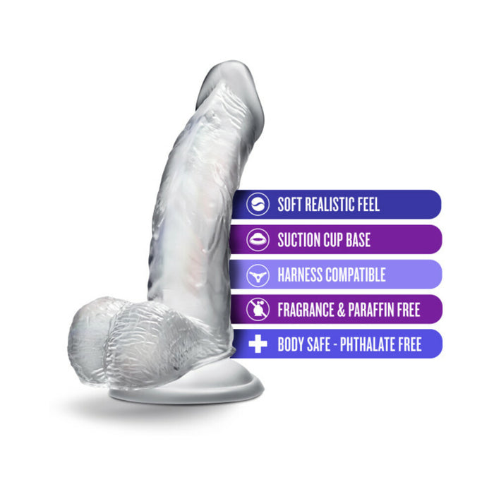 Blush B Yours Diamond Sparkle 6 in. Dildo with Balls & Suction Cup Clear