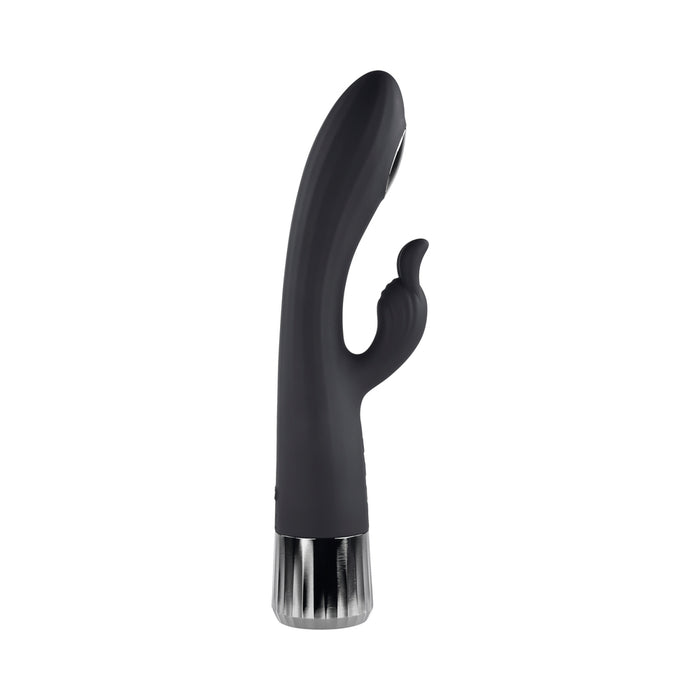Evolved Heat Up & Chill Rechargeable Heating/Cooling Silicone Rabbit Vibrator Black