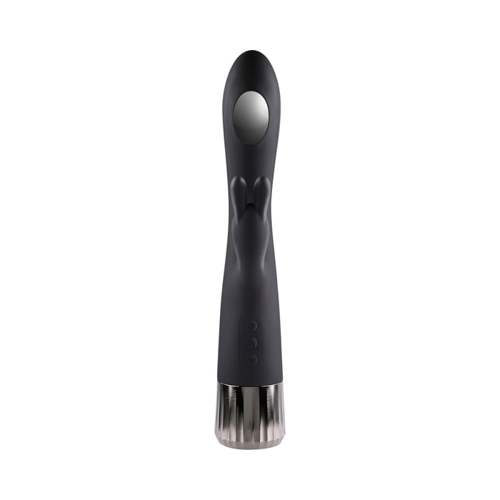 Evolved Heat Up & Chill Rechargeable Heating/Cooling Silicone Rabbit Vibrator Black