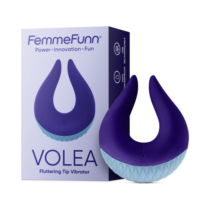 FemmeFunn Volea Rechargeable Silicone Fluttering Tip Vibrator Light Blue
