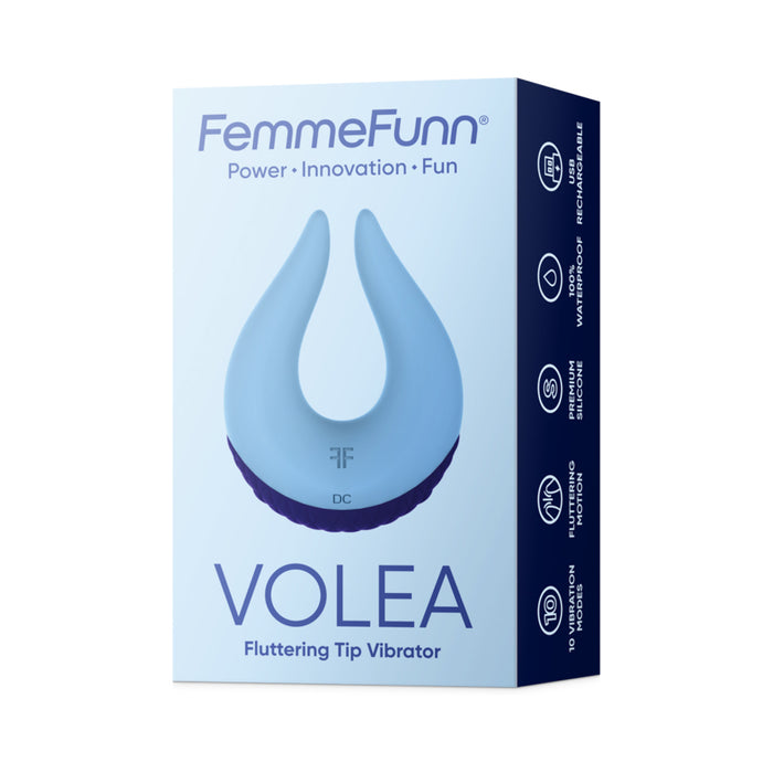 FemmeFunn Volea Rechargeable Silicone Fluttering Tip Vibrator Dark Purple