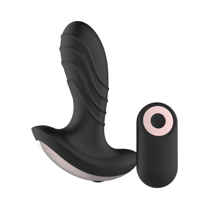 Gender Fluid Buzz Rechargeable Remote-Controlled Silicone Anal Vibrator Black