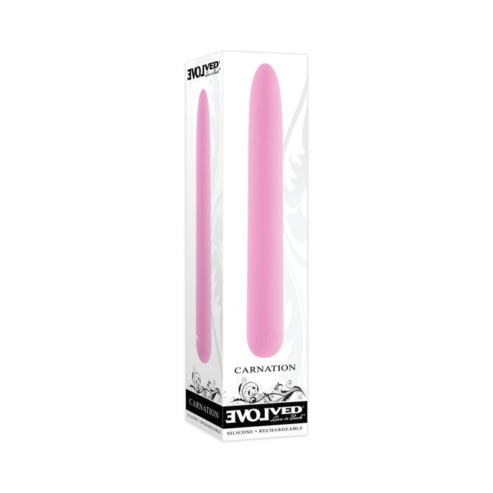 Evolved Carnation Rechargeable Silicone Slimline Vibrator Pink