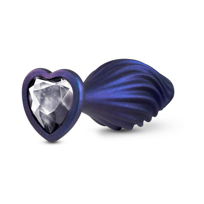 Anal Adventures Matrix Silicone Swirling Bling Plug Sapphire