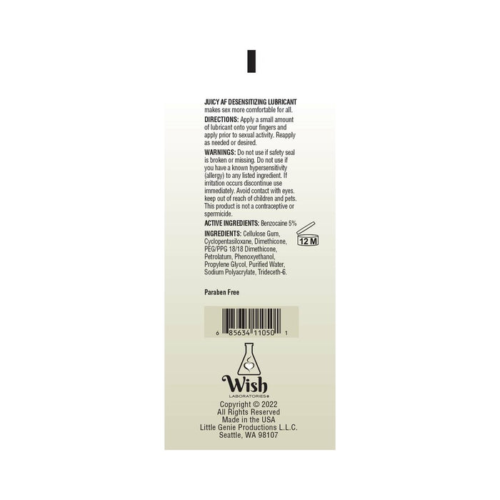 Juicy AF Desensitizing Gel Lubricant 4 oz.
