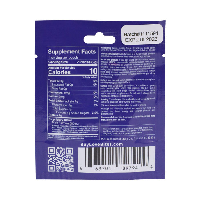 Love Bites Male Enhancement Gummies 2-Pack 12-Piece Display