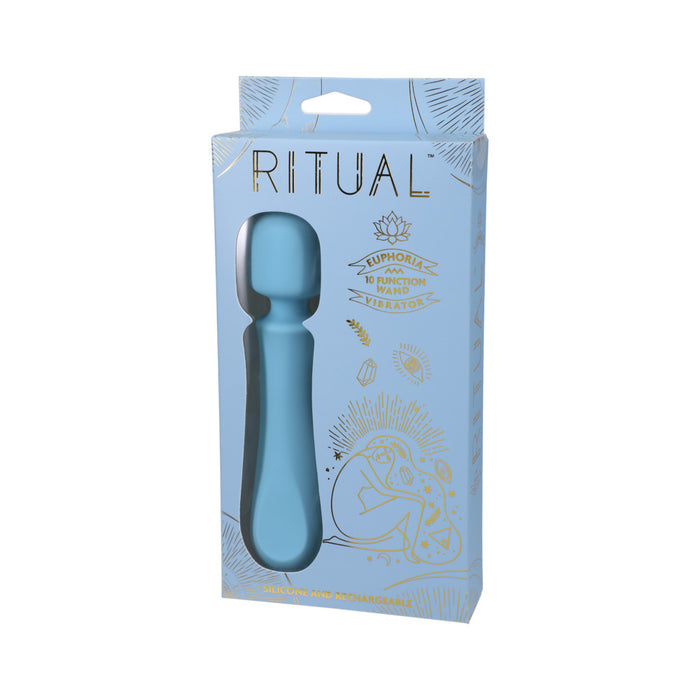 RITUAL Euphoria Rechargeable Silicone Wand Vibrator Blue