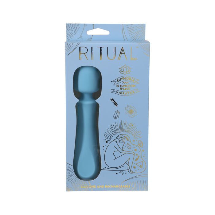 RITUAL Euphoria Rechargeable Silicone Wand Vibrator Blue