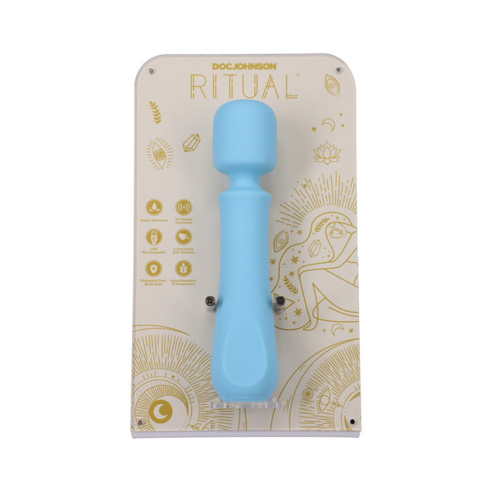 RITUAL Euphoria Rechargeable Silicone Wand Vibrator Blue