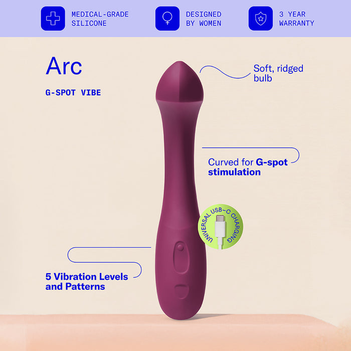 Dame Arc G-Spot Vibrator Plum