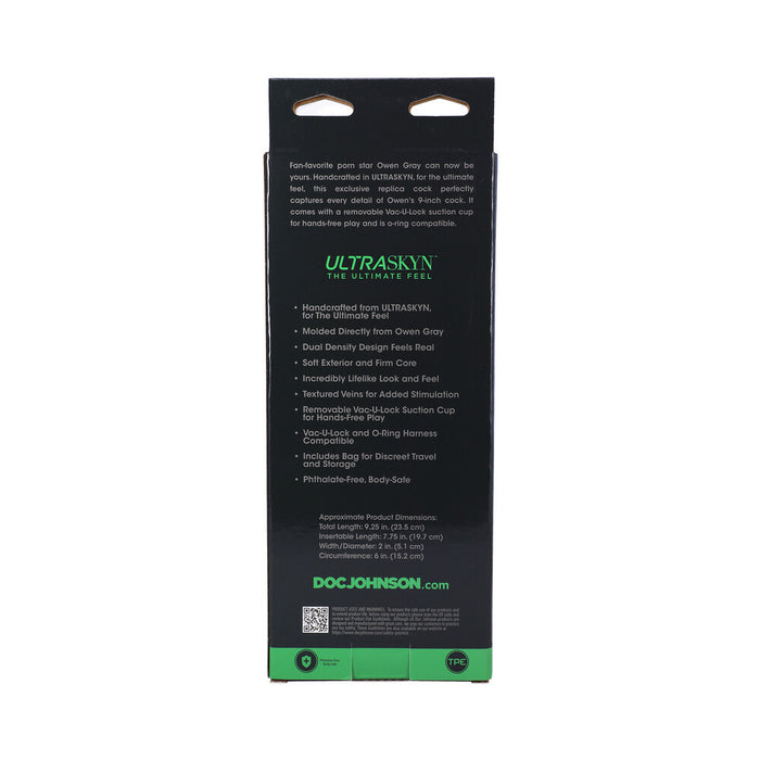 Signature Cocks Owen Gray 9 in. ULTRASKYN Dildo with Vac-U-Lock Suction Cup