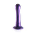 Ouch! Ultra Soft Silicone 7 in. Curvy G-Spot Dildo Metallic Purple