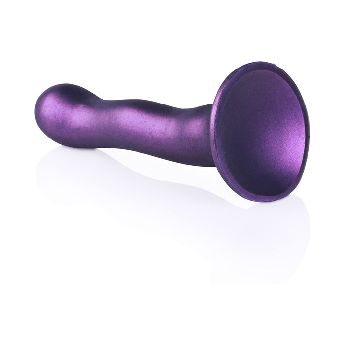 Ouch! Ultra Soft Silicone 7 in. Curvy G-Spot Dildo Metallic Purple