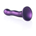 Ouch! Ultra Soft Silicone 7 in. Curvy G-Spot Dildo Metallic Purple