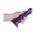 Ouch! Ultra Soft Silicone 7 in. Curvy G-Spot Dildo Metallic Purple