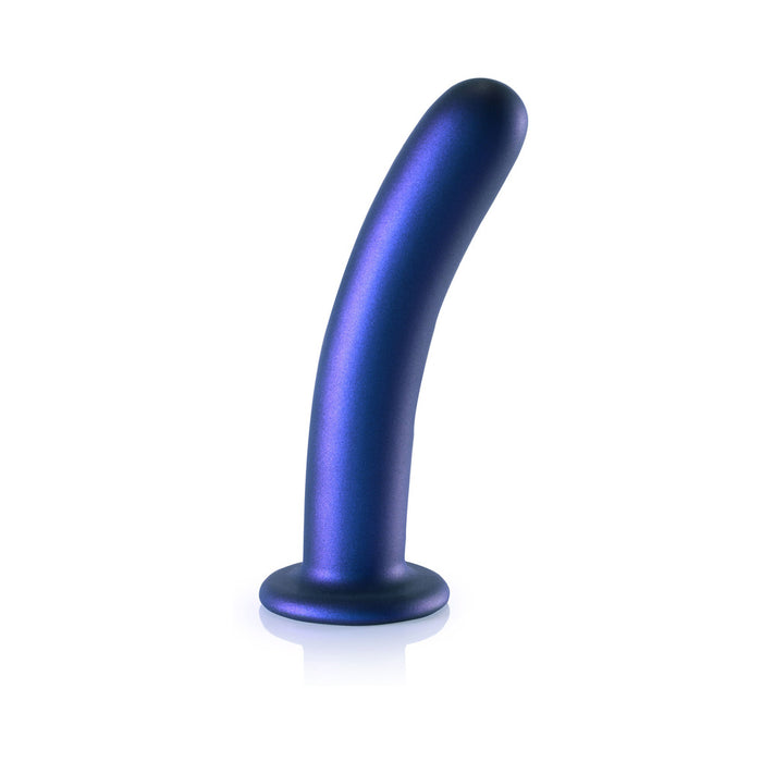 Ouch! Smooth Silicone 7 in. G-Spot Dildo Metallic Blue