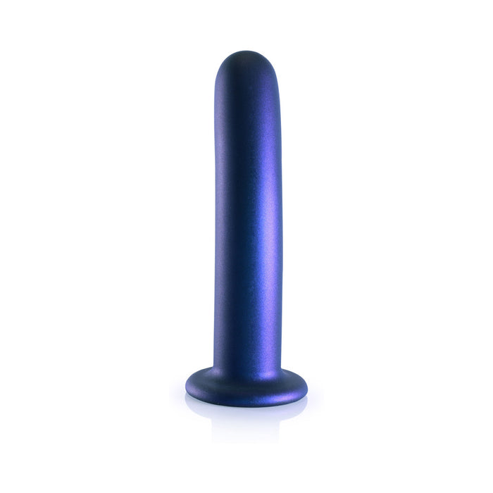 Ouch! Smooth Silicone 7 in. G-Spot Dildo Metallic Blue