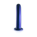 Ouch! Smooth Silicone 7 in. G-Spot Dildo Metallic Blue