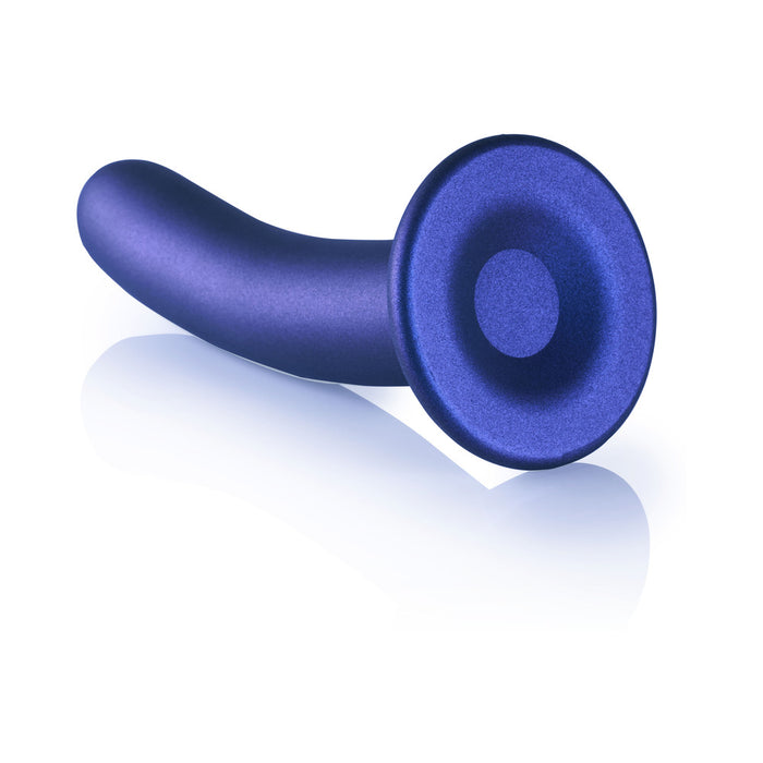 Ouch! Smooth Silicone 7 in. G-Spot Dildo Metallic Blue