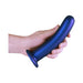 Ouch! Smooth Silicone 7 in. G-Spot Dildo Metallic Blue