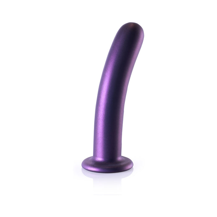 Ouch! Smooth Silicone 7 in. G-Spot Dildo Metallic Purple