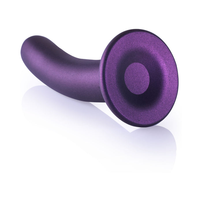 Ouch! Smooth Silicone 7 in. G-Spot Dildo Metallic Purple