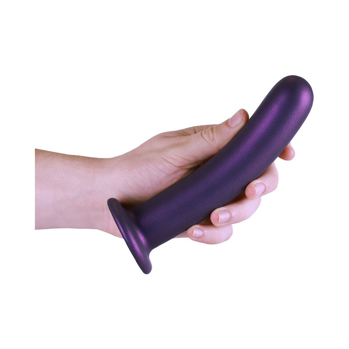 Ouch! Smooth Silicone 7 in. G-Spot Dildo Metallic Purple