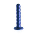 Ouch! Beaded Silicone 5 in. G-Spot Dildo Metallic Blue