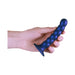 Ouch! Beaded Silicone 5 in. G-Spot Dildo Metallic Blue