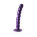 Ouch! Beaded Silicone 6.5 in. G-Spot Dildo Metallic Purple