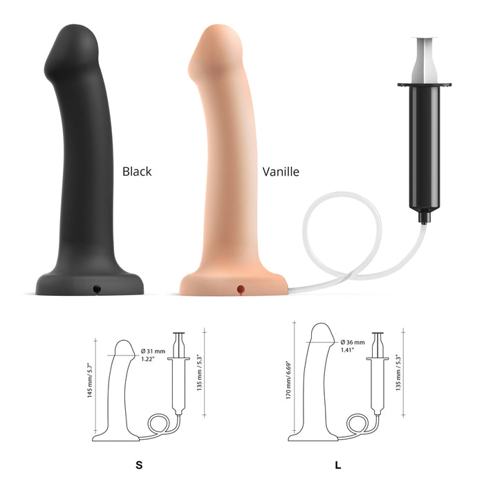 Strap-On-Me Squirting Cum Dildo Black Small (fluid not included)