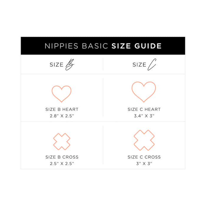 Nippies Basic Creme Hearts Pasties Size C