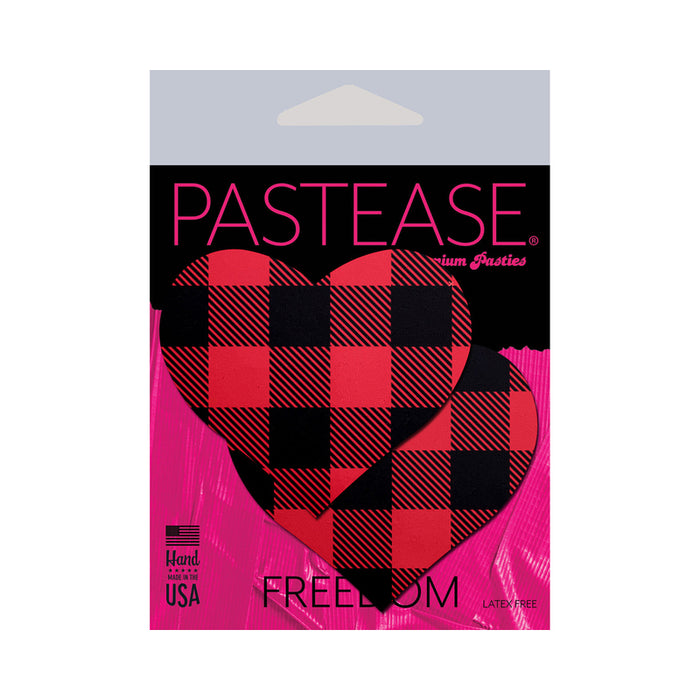 Pastease Buffalo Plaid Heart Pasties Red