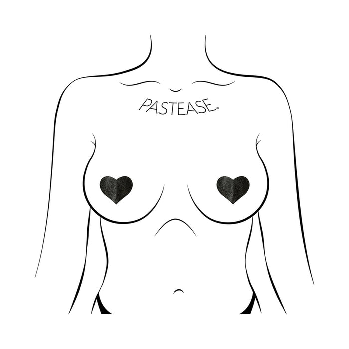 Pastease Petites Liquid Hearts Pasties Black 2-Pack