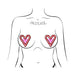 Pastease Peek-A-Boob Candy Cane Heart Pasties Red/White