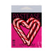 Pastease Peek-A-Boob Candy Cane Heart Pasties Red/White