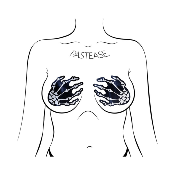 Pastease Skeleton Hands Pasties Black