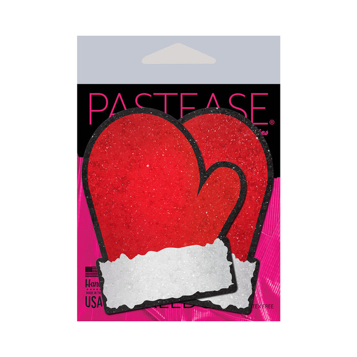 Pastease Glitter Santa Mittens Pasties Red/White