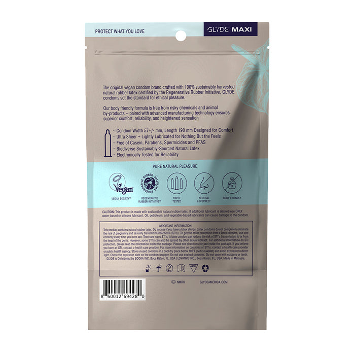 Glyde Maxi Latex Condoms 36-Pack